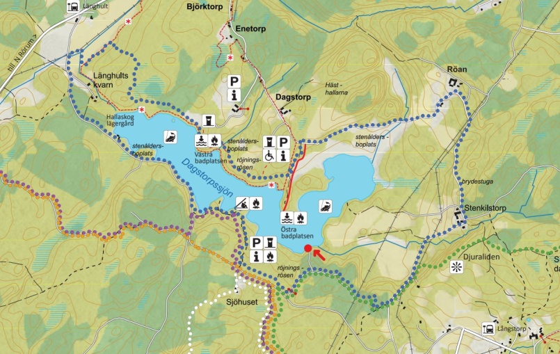 karta för Dagstorpssjöns nya rastplats