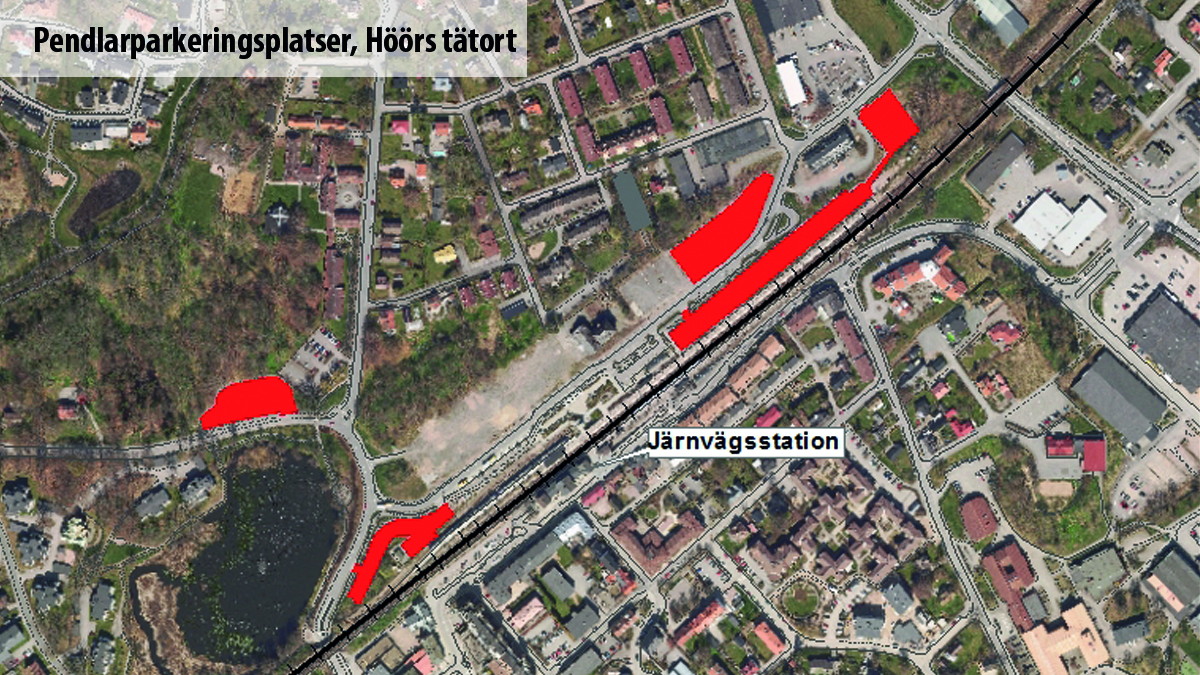 Karta över pendlarparkeringsplatser vid järnvägsstationen