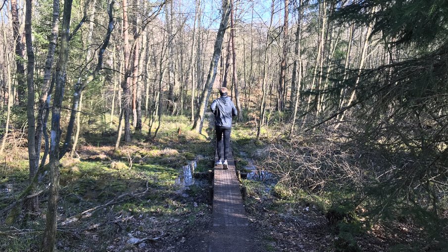 Joggare på Långstorpsslingan Frostavallen